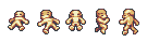 Base sprites for a "down" pose